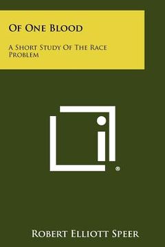 portada of one blood: a short study of the race problem (en Inglés)