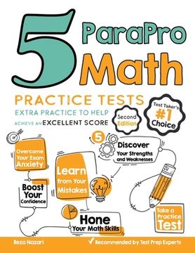 portada 5 ParaPro Math Practice Tests: Extra Practice to Help Achieve an Excellent Score (en Inglés)
