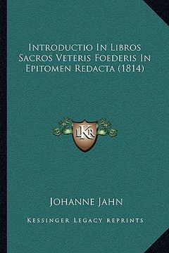 portada Introductio In Libros Sacros Veteris Foederis In Epitomen Redacta (1814) (en Latin)
