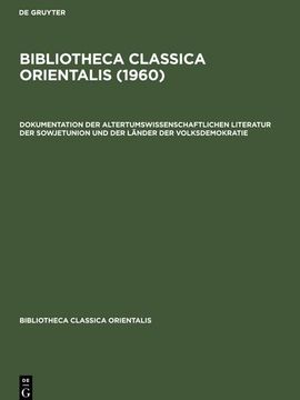 portada Bibliotheca Classica Orientalis (1960) (en Alemán)
