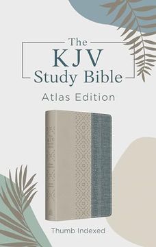 portada The kjv Study Bible: Atlas Edition, Thumb Indexed [Taupe & Denim Crosshatch] (en Inglés)
