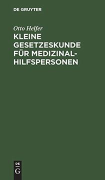 portada Kleine Gesetzeskunde für Medizinalhilfspersonen (en Alemán)