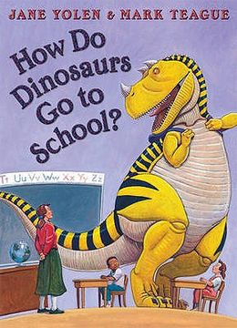 portada how do dinosaurs go to school? (en Inglés)