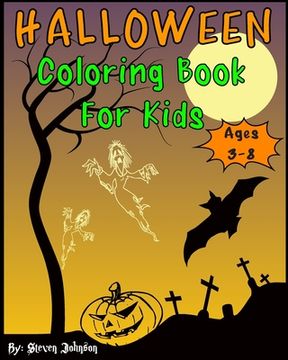 portada Halloween Coloring Book For Kids: Ages 3-8 (en Inglés)