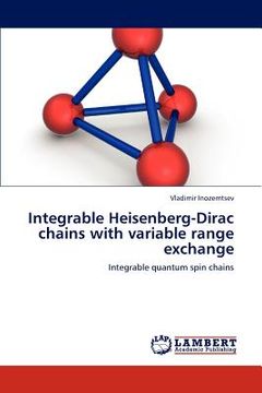portada integrable heisenberg-dirac chains with variable range exchange (en Inglés)