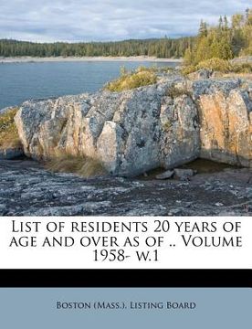 portada list of residents 20 years of age and over as of .. volume 1958- w.1 (en Inglés)