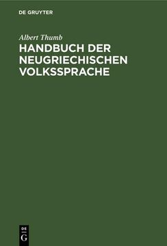 portada Handbuch der Neugriechischen Volkssprache (en Alemán)