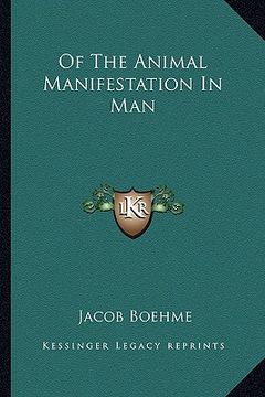 portada of the animal manifestation in man (in English)