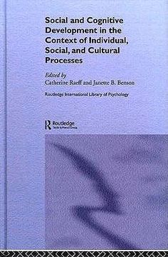 portada social and cognitive development in the context of individual, social, and cultural processes (en Inglés)