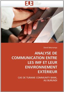 portada Analyse de Communication Entre Les IMF Et Leur Environnement Exterieur