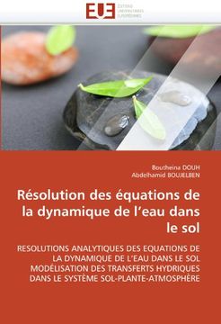 portada Resolution Des Equations de La Dynamique de L'Eau Dans Le Sol