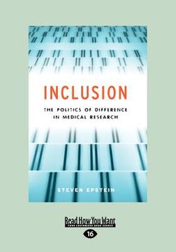 portada inclusion: the politics of difference in medical research (chicago studies in practices of meaning) (large print 16pt) (en Inglés)