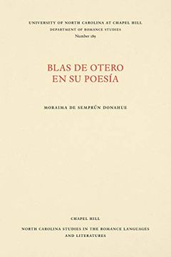 portada Blas de Otero en su Poesia (North Carolina Studies in the Romance Languages and Literatures)
