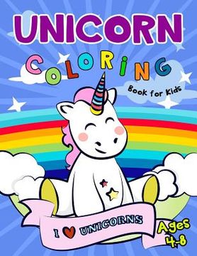 portada Unicorn Coloring Book for Kids Ages 4-8 (en Inglés)