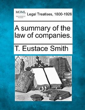 portada a summary of the law of companies. (en Inglés)