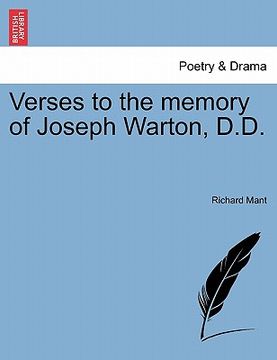 portada verses to the memory of joseph warton, d.d. (en Inglés)