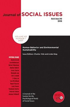 portada Human Behavior and Environmental Sustainability