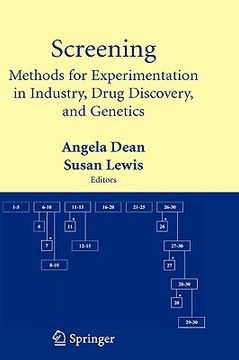 portada screening: methods for experimentation in industry, drug discovery, and genetics (en Inglés)