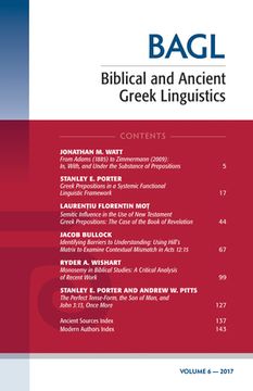 portada Biblical and Ancient Greek Linguistics, Volume 6 (en Inglés)