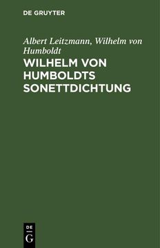 portada Wilhelm von Humboldts Sonettdichtung (en Alemán)