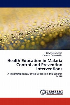 portada health education in malaria control and prevention interventions