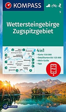 portada Kompass Wanderkarte 5 Wettersteingebirge, Zugspitzgebiet 1: 50. 000 (en Alemán)
