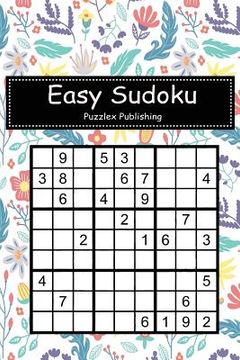 portada Easy Sudoku: Sudoku Puzzle Game For Beginers With flower and leaf seamless pattern cover (en Inglés)