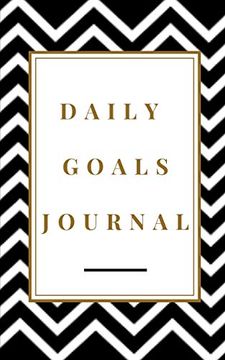 portada Daily Goals Journal - Planning my day - Gold Black Strips Cover (en Inglés)
