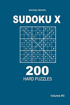 portada Sudoku x - 200 Hard Puzzles 9x9 (Volume 6) (en Inglés)