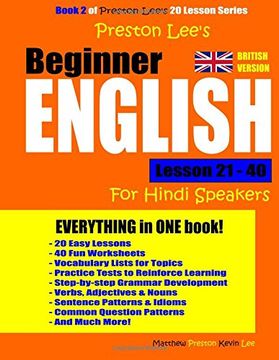 portada Preston Lee's Beginner English Lesson 21 - 40 for Hindi Speakers (British) (en Inglés)