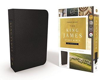 portada KJV, The King James Study Bible, Genuine Leather, Black, Indexed, Full-Color Edition (en Inglés)