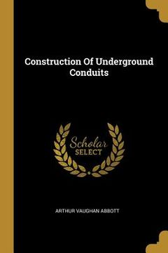 portada Construction Of Underground Conduits (en Inglés)