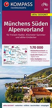 portada Kompass Fahrradkarte 3337 Münchens Süden, Alpenvorland 1: 70. 000 (en Alemán)