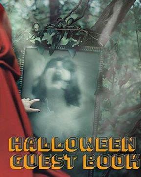 portada Halloween red Cape Scary Mega Guest Book 474 Pages 8X10 (en Inglés)