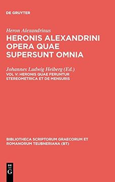 portada Heronis Quae Feruntur Stereometrica et de Mensuris (en Inglés)