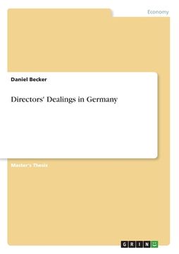 portada Directors' Dealings in Germany (en Inglés)