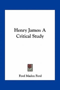 portada henry james: a critical study