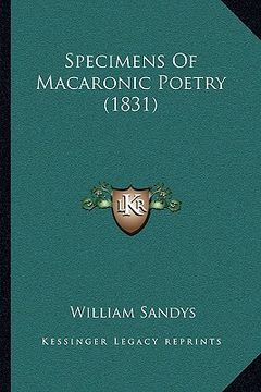 portada specimens of macaronic poetry (1831) (en Inglés)