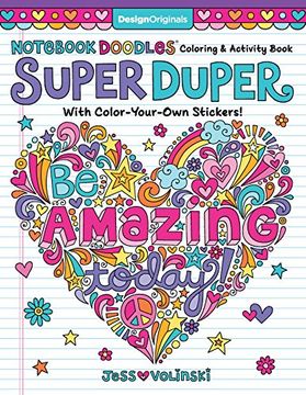 portada Notebook Doodles Super Duper Coloring & Activity Book: With Color-Your-Own Stickers! (en Inglés)