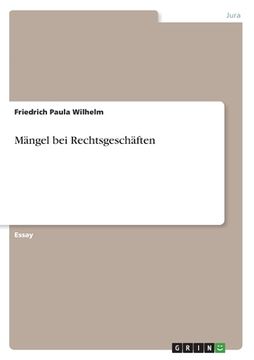portada Mängel bei Rechtsgeschäften (en Alemán)