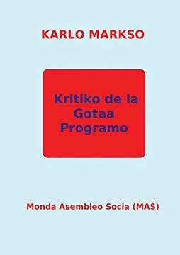 portada Kritiko de la Gotaa Programo (MAS-libro) (Esperanto Edition)