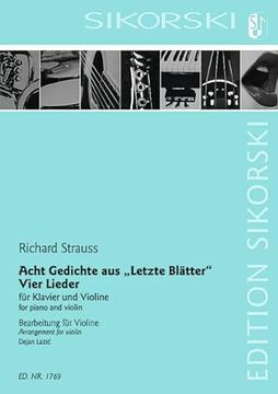 portada Acht Gedichte aus ""Letzte Blätter""; Vier Lieder