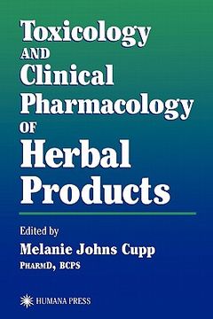 portada toxicology and clinical pharmacology of herbal products (en Inglés)