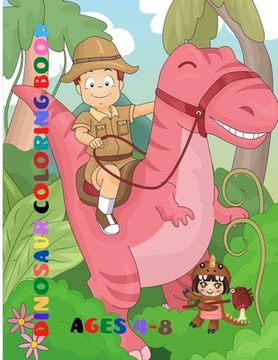 Dinosaur Coloring Book: DINOSAUR Easy mazes, Spot the differences and color & Connect the dots and color for kids (en Inglés)