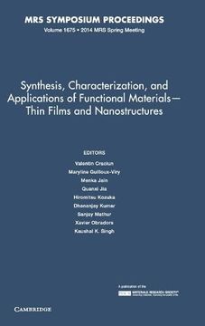 portada Synthesis, Characterization, and Applications of Functional Materials – Thin Films and Nanostructures: Volume 1675 (Mrs Proceedings) 