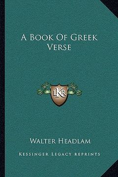 portada a book of greek verse (in English)