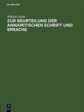 portada Zur Beurteilung der Annamitischen Schrift und Sprache (German Edition) [Hardcover ] (en Alemán)