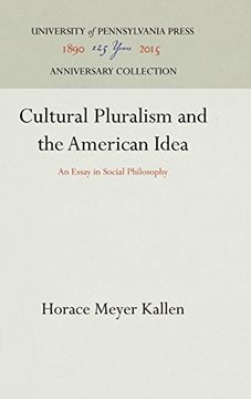 portada Cultural Pluralism and the American Idea (in English)