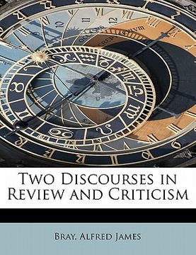 portada two discourses in review and criticism (in English)