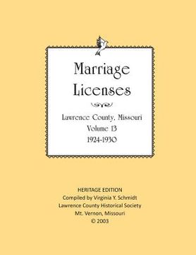 portada Lawrence County Missouri Marriages 1924-1930 (en Inglés)